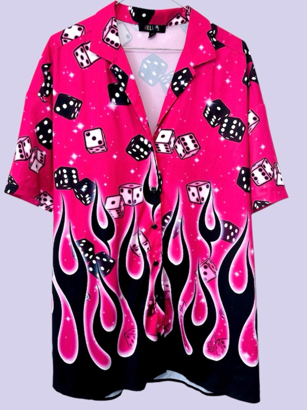 Delia’s loaded dice oversized button down shirt